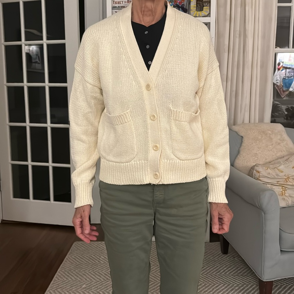 Luxury White Alex Mill Sweater/Cartigan Size Small Barley Worn